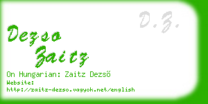 dezso zaitz business card
